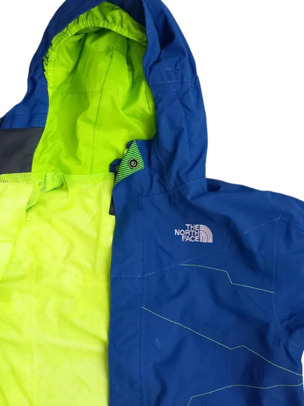 The North Face Blue Hooded Windbreaker Jacket Kids Size 14/16 Lightweight Coat
